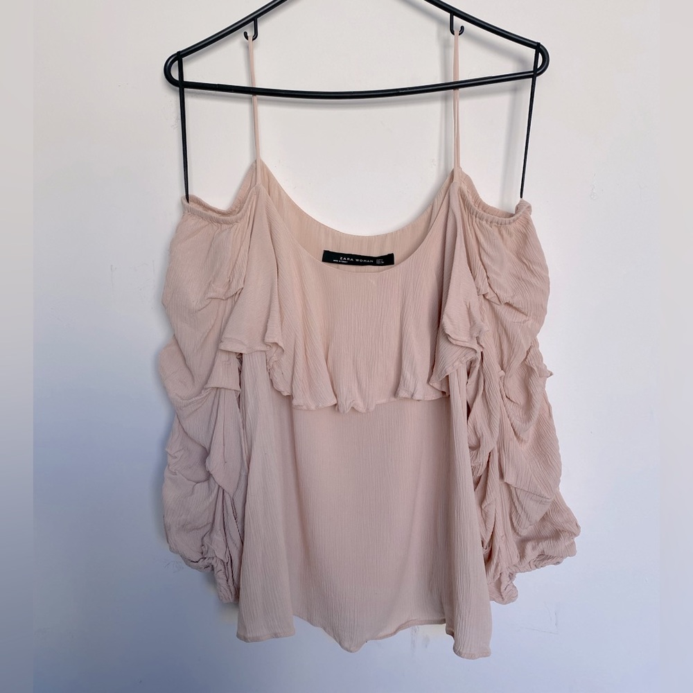 Zara | Baby Pink / Cream Shirt